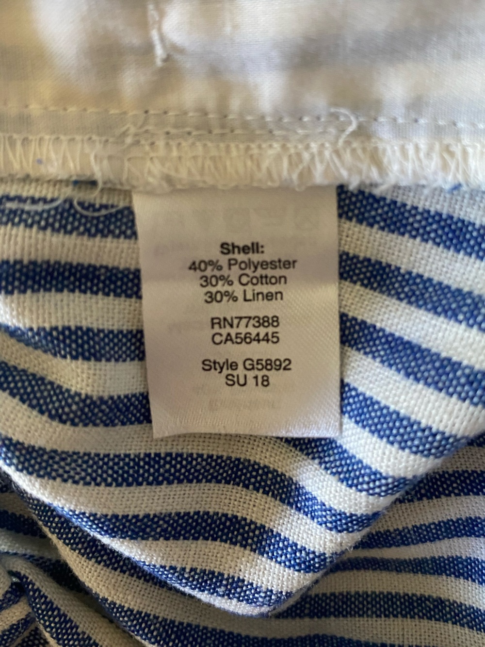 J. CREW Blue & White Striped Linen Blend A-Line Skirt Size Medium - Picture 6 of 6